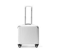 Bagage Valises à roulettes 16 Pouces, Valise légère et à Bord Rigide, Petit Bagage à Main d'embarquement, Poussez et Tirez Librement Équipement de Voyage(White)