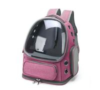 Bagagerie Moto Sac De Transport Transparent Animaux Compagnie À Dos Voyage Plein Air Chats Petits Chiens Fournitures Respirantes Sacoche De Selle Motos(Pink)