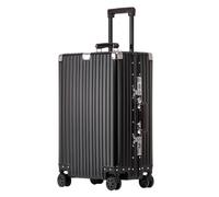 Bagages à main sans fermeture éclair en alliage d'aluminium avec roulettes, bagages rigides approuvés par les compagnies aériennes, valises rigides à roulettes pour voyages d'affaires, Noir , 73,7 cm
