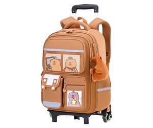 Bagages roulants - sac à dos de chariot à motifs Capybara, sac de poignée rétractable, valise de voyage pour, vecteur de rouleau scolaire, sac de roue de collège pour garçons | Sac à dos nott
