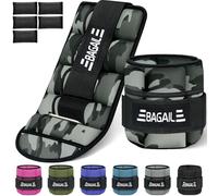 BAGAIL - 2 blocs de poids de cheville réglables avec sac de sable amovible, sangles de poignet et de cheville, 0,4-1,6 kg par sangle, 15-31 cm de long, idéal pour la musculation et le cardio-training.