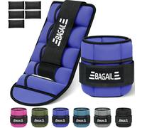 BAGAIL - 2 blocs de poids de cheville réglables avec sac de sable amovible, sangles de poignet et de cheville, 0,4-1,6 kg par sangle, 15-31 cm de long, idéal pour la musculation et le cardio-training.