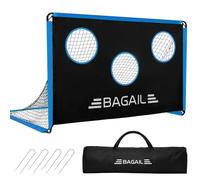 BAGAIL But de Football avec Cible, 2 en 1, Portable, Facile à Installer, idéal pour entraînement et matchs, 180x120 cm - Bleu