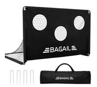 BAGAIL But de Football avec Cible, 2 en 1, Portable, Facile à Installer, idéal pour entraînement et matchs, 180x120 cm - Noir