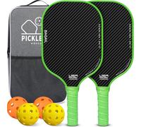 BAGAIL Ensemble de raquettes de pickleball avec 4 balles, légères - Haute absorption des chocs - Ergonomique, convient pour les jeux de pickleball en intérieur et en extérieur