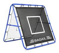 Bagail Filet de Rebond Double Face, Filet de Football, Tige Peinte renforcée, Angle réglable, Structure Pliable, Filet de Rebond avec Objectif d'entraînement, But de Football Portable de Jardin
