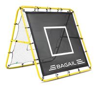 Bagail Filet de Rebond Double Face, Filet de Football, Tige Peinte renforcée, Angle réglable, Structure Pliable, Filet de Rebond avec Objectif d'entraînement, But de Football Portable de Jardin
