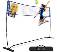 BAGAIL Filet de Volley-Ball, Portable pour Le Jardin - Hauteur réglable, Cadre Robuste, Conception autoportante - Set de Volley-Ball Portable pour l'intérieur et l'extérieur, avec Sac de transpor