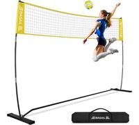 BAGAIL Filet de Volley-Ball, Portable pour Le Jardin - Hauteur réglable, Cadre Robuste, Conception autoportante - Set de Volley-Ball Portable pour l'intérieur et l'extérieur, avec Sac de transpor