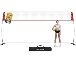 BAGAIL Filet de Volley-Ball, Portable pour Le Jardin - Hauteur réglable, Cadre Robuste, Conception autoportante - Set de Volley-Ball Portable pour l'intérieur et l'extérieur, avec Sac de transpor