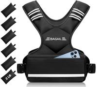 BAGAIL Gilet Lesté Réglable pour la Musculation, Sacs de Sable Amovibles en fer, Tour de Poitrine Réglable, Gilet de Fitness Robuste pour Hommes Femmes, Idéal pour les Entraînements en Salle de Sport