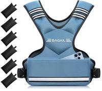 BAGAIL Gilet Lesté Réglable pour la Musculation, Sacs de Sable Amovibles en fer, Tour de Poitrine Réglable, Gilet de Fitness Robuste pour Hommes Femmes, Idéal pour les Entraînements en Salle de Sport