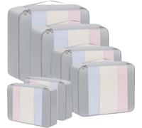 BAGAIL Lot de 6 cubes de rangement, différentes tailles, organisateur de voyage, accessoires de voyage, valise de bagage, bagage cabine - Gris