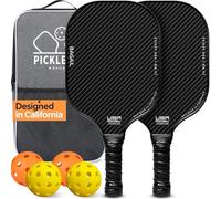 BAGAIL Raquettes de Pickleball, Ensemble de 2 avec 4 Balles, Légères - Absorption des Chocs élevée - Ergonomique, Adaptées aux Jeux en Intérieur et Extérieur