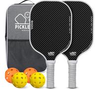 BAGAIL Raquettes de Pickleball, Ensemble de 2 avec 4 Balles, Légères - Absorption des Chocs élevée - Ergonomique, Adaptées aux Jeux en Intérieur et Extérieur