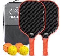 BAGAIL Raquettes de Pickleball, Ensemble de 2 avec 4 Balles, Légères - Absorption des Chocs élevée - Ergonomique, Adaptées aux Jeux en Intérieur et Extérieur