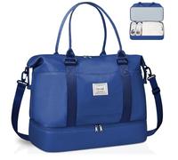 BAGAIL Sac de Voyage Amélioré, Week-end pour Femme, Fourre-tout de Nuit avec Poche Humide, d'Hôpital pour le Travail et l'Accouchement - B-Bleu Marine, Extra Large
