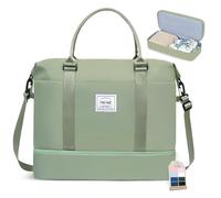 BAGAIL Sac de Week-End avec Poche Humide - Fourre-Tout de Nuit et d'Hôpital pour Maman, Travail et Accouchement, Cc-Vert Olive