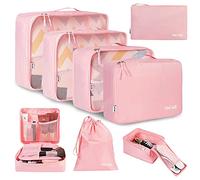 BAGAIL Set de 8 cubes de rangement pour valise, organisateurs légers pour bagages et accessoires de voyage, Rose