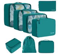 BAGAIL Set de 8 cubes de rangement pour valise, organisateurs légers pour bagages et accessoires de voyage, Sarcelle