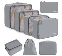 BAGAIL Set de 8 cubes de rangement pour valise, organisateurs légers pour bagages et accessoires de voyage, Gris