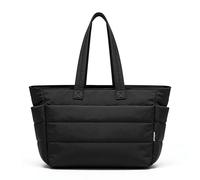 bagasin Sac à Main Femme, Sac Bandoulière pour Ordinateur Portable Avec Compartiments et Fermeture éclair, Grand Sac de Sport Étanche pour Travail, Voyages et Fitness (Noir)