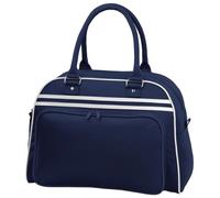 BagBase Bg075Fnwh Sac de Bowling rétro Bleu Marine/Blanc Bg075 - Bleu Marine français/Blanc, Medium