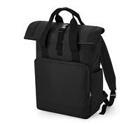 BagBase Sac à dos pour ordinateur BG118L – Rabat enroulable, double anses, recyclé – Noir