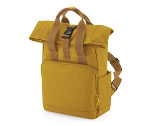 BagBase® BG118S Mini Sac à Dos avec Rabat Enroulable et Double Anses Recyclé - Mustard