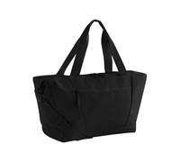 Bagbase Circuit Gym Bag - Noir, Sac de sport en polyester recy vec base revêtue de polyuréthane, poches en maille extensible, poches avant et intérieures zippées, ouverture zippée bidirectionnelle