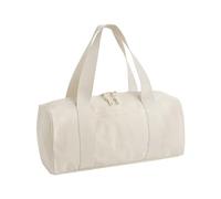 Bagbase Edit Canvas Duffle - Sac de voyage en polyester recy vec compartiment principal zippé, poche avant, poignées en toile souple et étiquette détachable, conçu pour la personnalisation
