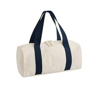 Bagbase Edit Canvas Duffle - Sac de voyage en polyester recy vec compartiment principal zippé, poche avant, poignées en toile souple et étiquette détachable, conçu pour la personnalisation