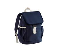 BagBase Kids Adventure Sac à dos rose en polyester recyclé, style contrasté, poches latérales élastiques, rabat rabattable avec boucle et cordon de serrage, bretelles réglables, conçu pour la