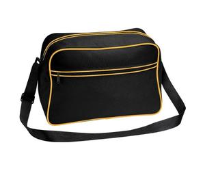 Bagbase - Sac à bandoulière rétro - 18 litres (One Size) (Noir/Or)