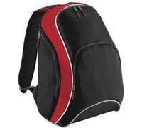 Bagbase - Sac à dos - 21 litres (Taille unique) (Noir/Rouge/Blanc) - UTBC1314 Noir/Rouge/Blanc