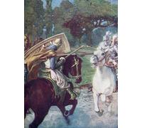 Bagdemagus a brisé sa propre lance contre l'armure de son ennemi. De Chevaliers du Graal : Lohengrin Galahad publié en 1909. Poster imprimé par Ken Welsh (30,5 x 40,6 cm)
