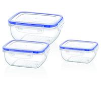 Bager Cook&Lock Lot de 3 boîtes de rangement rectangulaires transparentes (400 + 800 + 1400 ml)