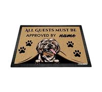 BAGEYOU Paillasson personnalisé avec mon chien d'amour Shih Tzu, tous les invités doivent être approuvés pour la décoration intérieure, 90 x 60 cm
