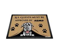BAGEYOU Paillasson personnalisé en forme de chien regardant avec mon Love Dog Irish Wolfhound Tous les invités doivent être approuvés Tapis pour décoration d'intérieur 69,5 x 45,7 cm