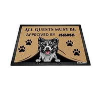 BAGEYOU Paillasson personnalisé Peeking Dog avec My Love Dog Akita All Guests Must be Approved Tapis pour décoration d'intérieur 60 x 40 cm