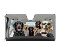 BAGEYOU Pare-Soleil pour Pare-Brise Avant de Voiture Golden Retriever et Labrador - Décoration de véhicule - Réflecteur de Rayons UV - Garde Le véhicule au Frais - 140 x 76 cm