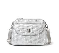 Baggallini Calais Crossbody Bags for Women 10x7 Lightweight Water-Resistant Travel Purse, RFID Protection & Interior Organization, Sac bandoulière Femme, Couette métallique argentée, Taille Unique