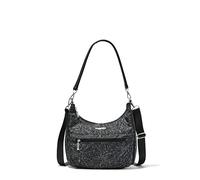 Baggallini Modern Pocket Half Moon 11"x10.5" Shoulder for Women W/Replaceable Straps Converts to Crossbody Bag, Sac de Poche Demi-Lune Femme, Imprimé Fleurs de Minuit, Taille Unique