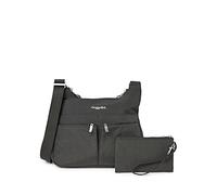 Baggallini Sac à bandoulière léger et imperméable, gris foncé, Taille unique