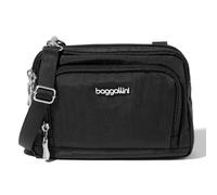 Baggallini Sac Triple Fermeture éclair avec Portefeuille, Noir