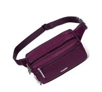 Baggallini Securtex Anti-Theft Belt Bag 8.8"x5.5" Crossbody Fanny Pack for Women RFID Wallet Locking Zipper Travel Purse, Sac de Ceinture Femme, mûre, Taille Unique