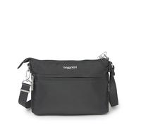 Baggallini Securtex Sac à bandoulière antivol Memento - Portefeuille de voyage avec fermeture éclair - Léger et résistant à l'eau, charbon, Taille unique