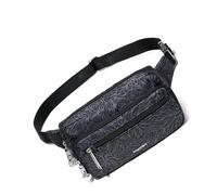 Baggallini Securtex® Sac Banane antivol pour Femme avec Fermeture éclair RFID, Midnight Blossom, Taille Unique