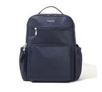 Baggallini Tribeca Sac à dos de voyage extensible pour ordinateur portable en nylon résistant à l'eau avec organisation, housse rembourrée et technologie RFID, bleu marine, Taille unique