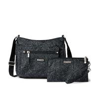 Baggallini with Phone Wristlet, Uptown Bagg avec dragonne pour téléphone RFID Femme, Midnight Blossom, Taille Unique